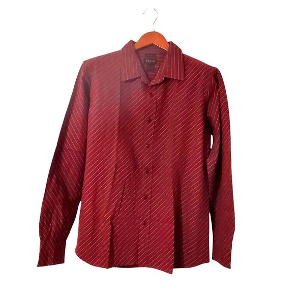 BKE Mens Sz XL Contour Fit Shirt Long Sleeve  Burgundy - Picture 1 of 7